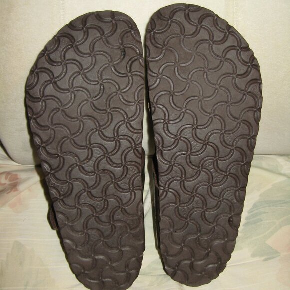 Birkenstock GIZEH Gold-Brown Birko Flor 40 R US W 9 M 7 USED - Picture 6 of 11